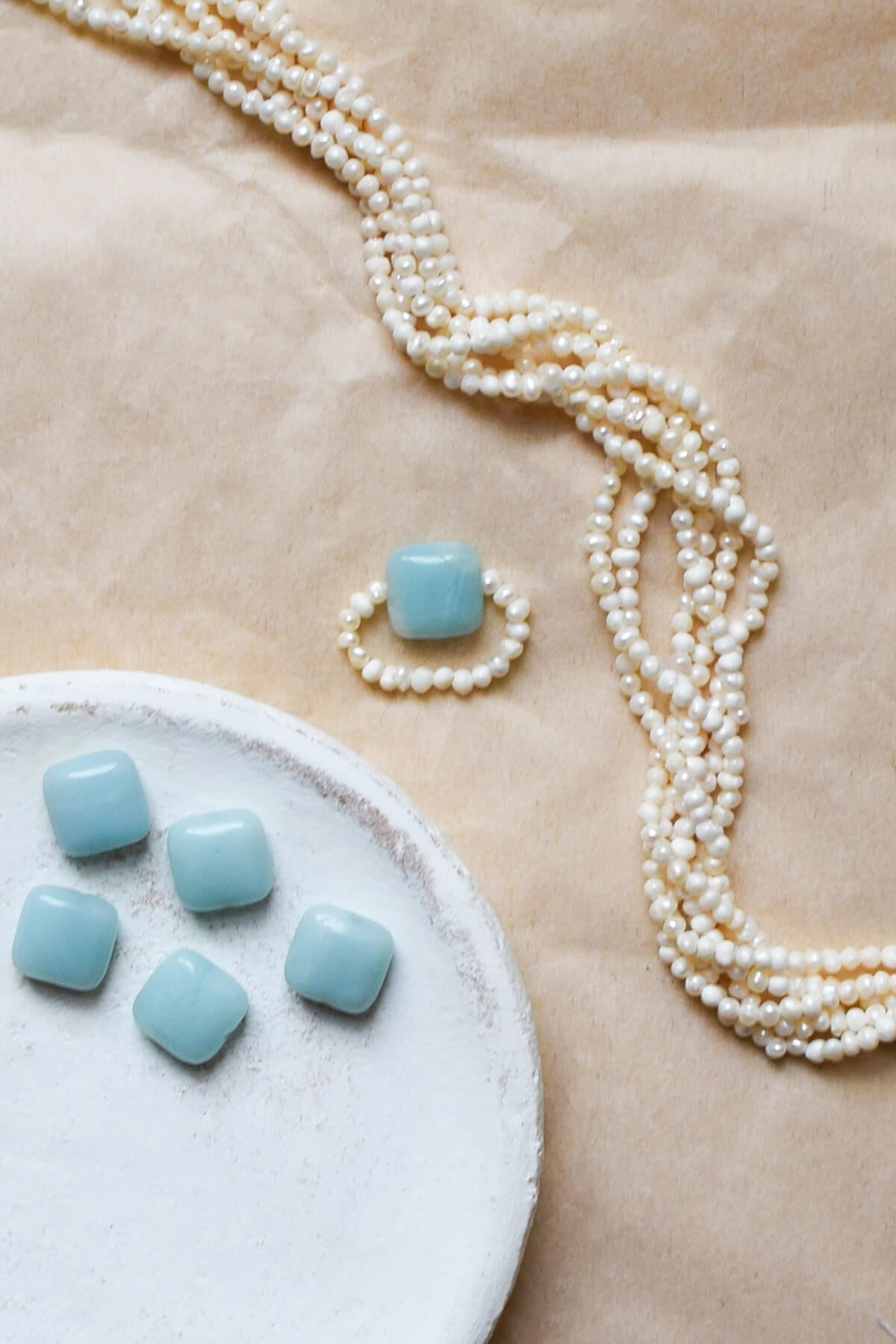 ISLA | Bague mini perles et Amazonite