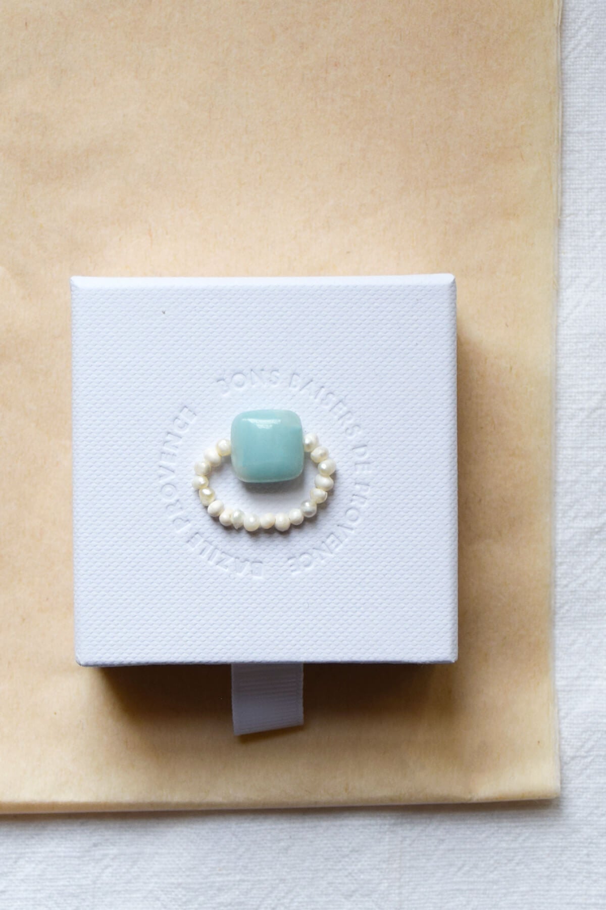 ISLA | Bague mini perles et Amazonite