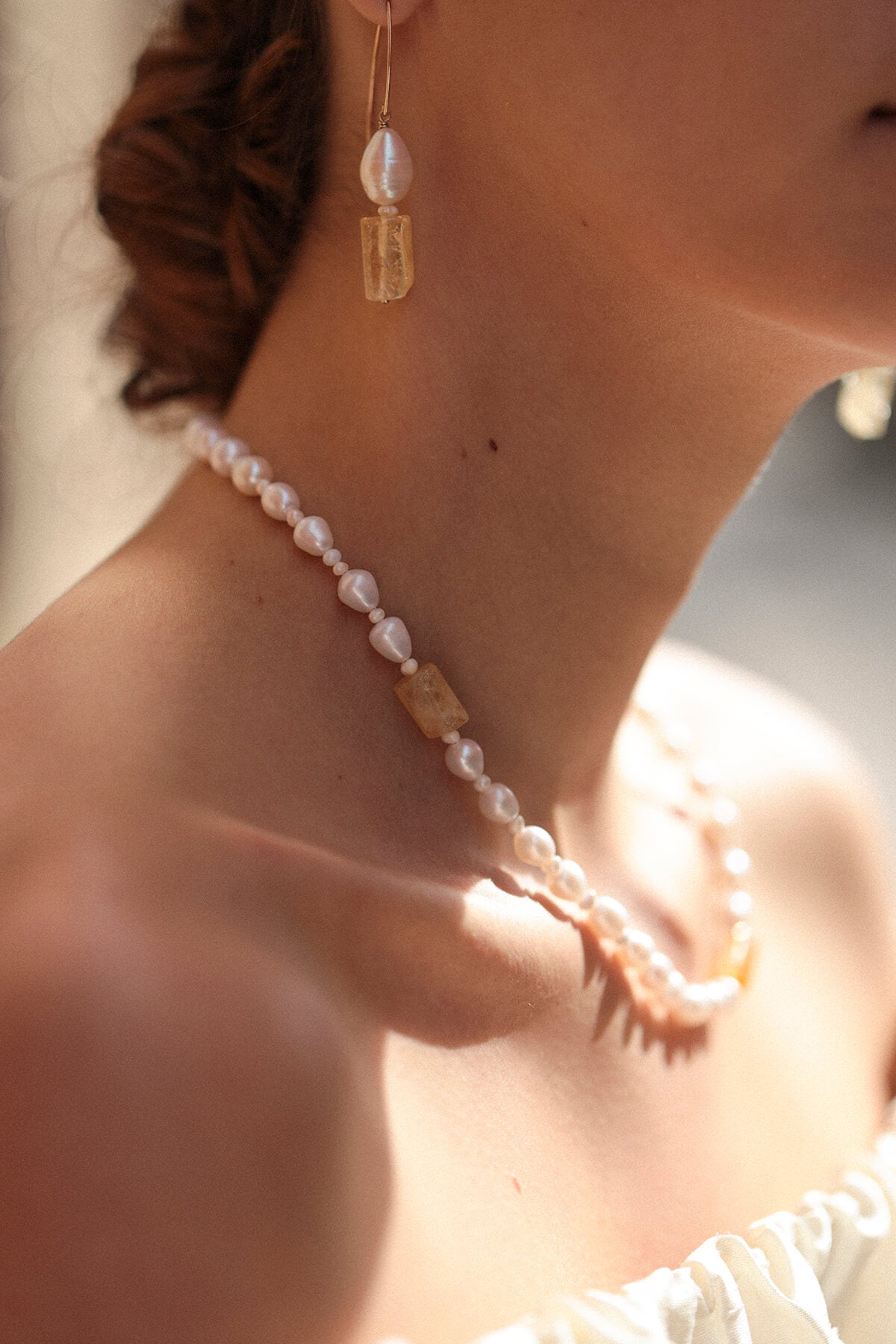 Riviera | Collier citrines et perles