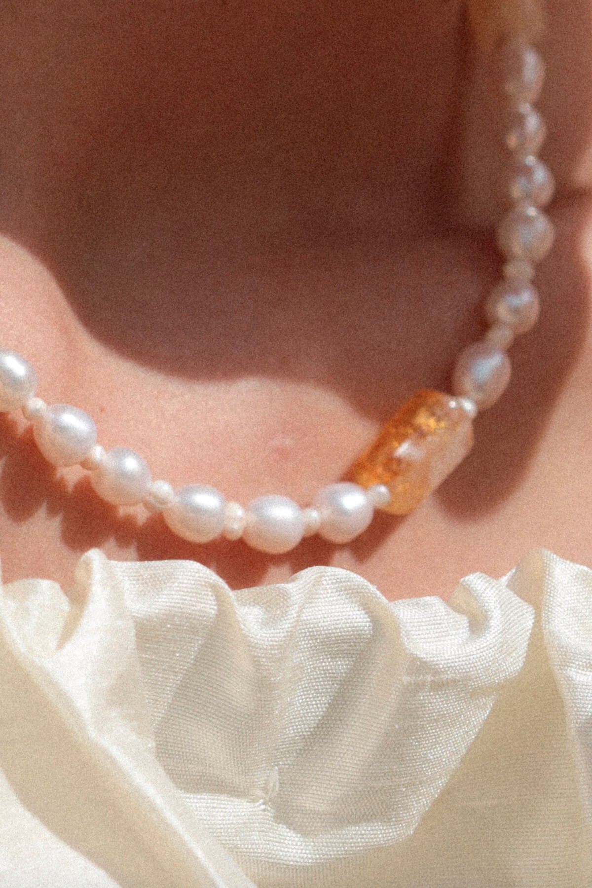 Riviera | Collier citrines et perles