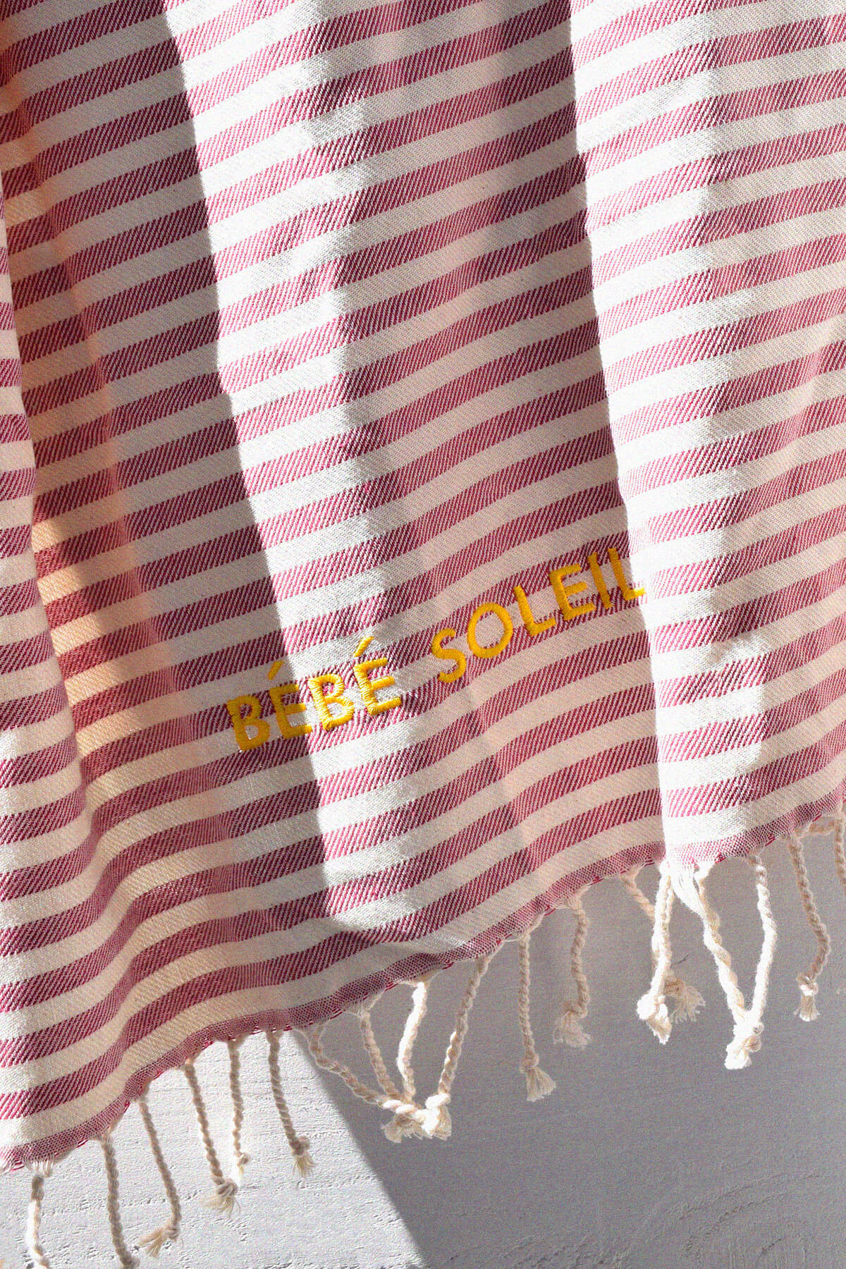 Mini Fouta Bébé Soleil | Figue et blanc